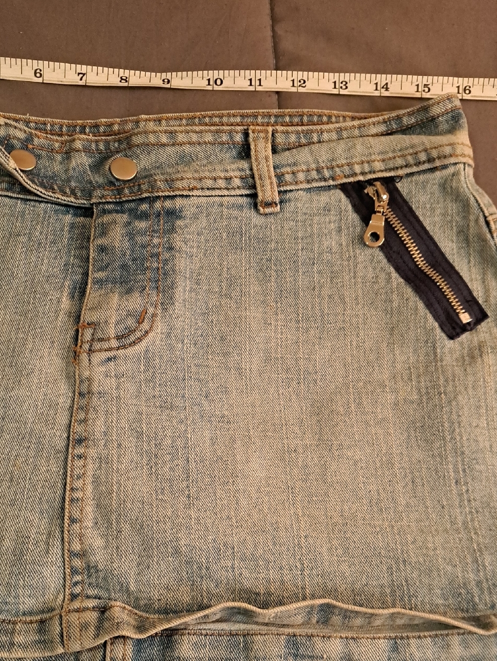 UB2 JEANS- Light Wash Denim Mini Skirt with Zip Accent & Belt options Sexy/ cute